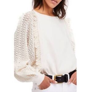 FREE PEOPLE Faff Fringe Sweater Retail $108